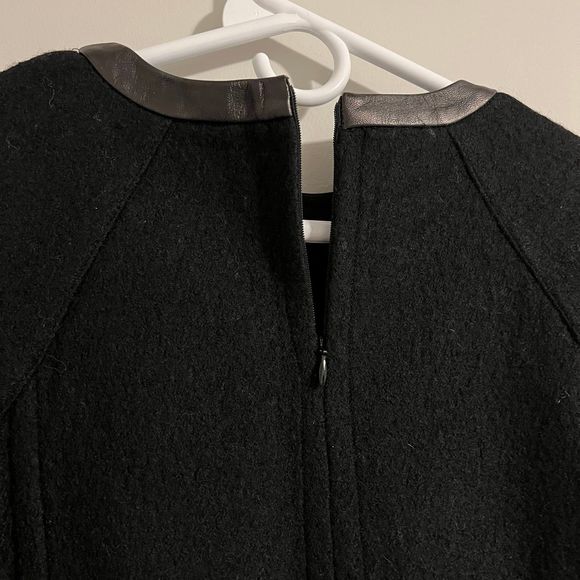 MADEWELL Structured Sweater Black Wool Leather Trim Size XXS - Picture 8 of 12